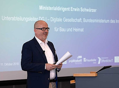 Ministerialdirigent Erwin Schwärzer spricht über Open Data in der Bundesverwaltung